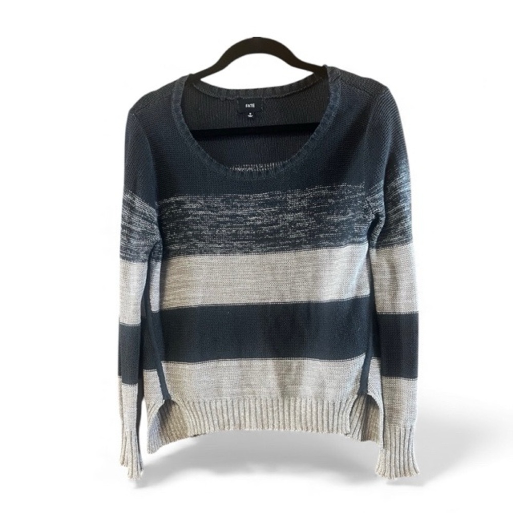 Fate Linen Blend Knit Striped Pullover‎ Sweater
